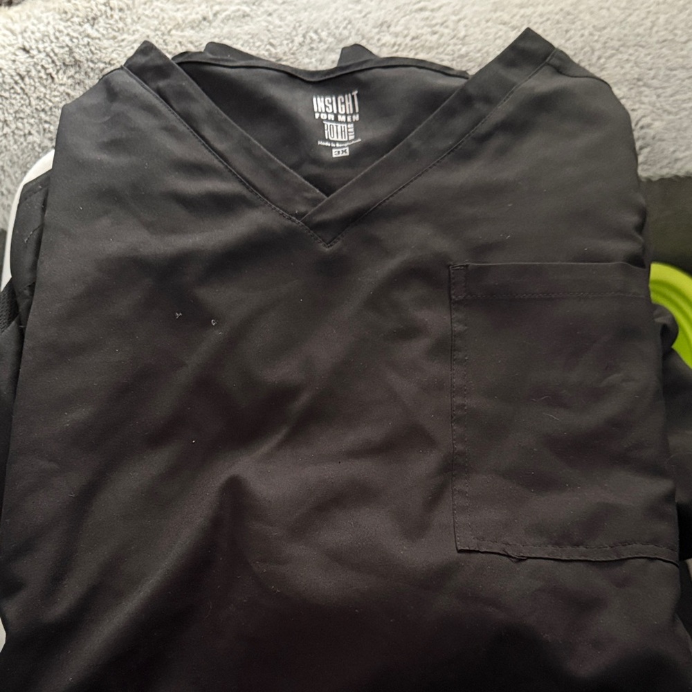 Insight Black V-Neck Scrub Top AND bottoms